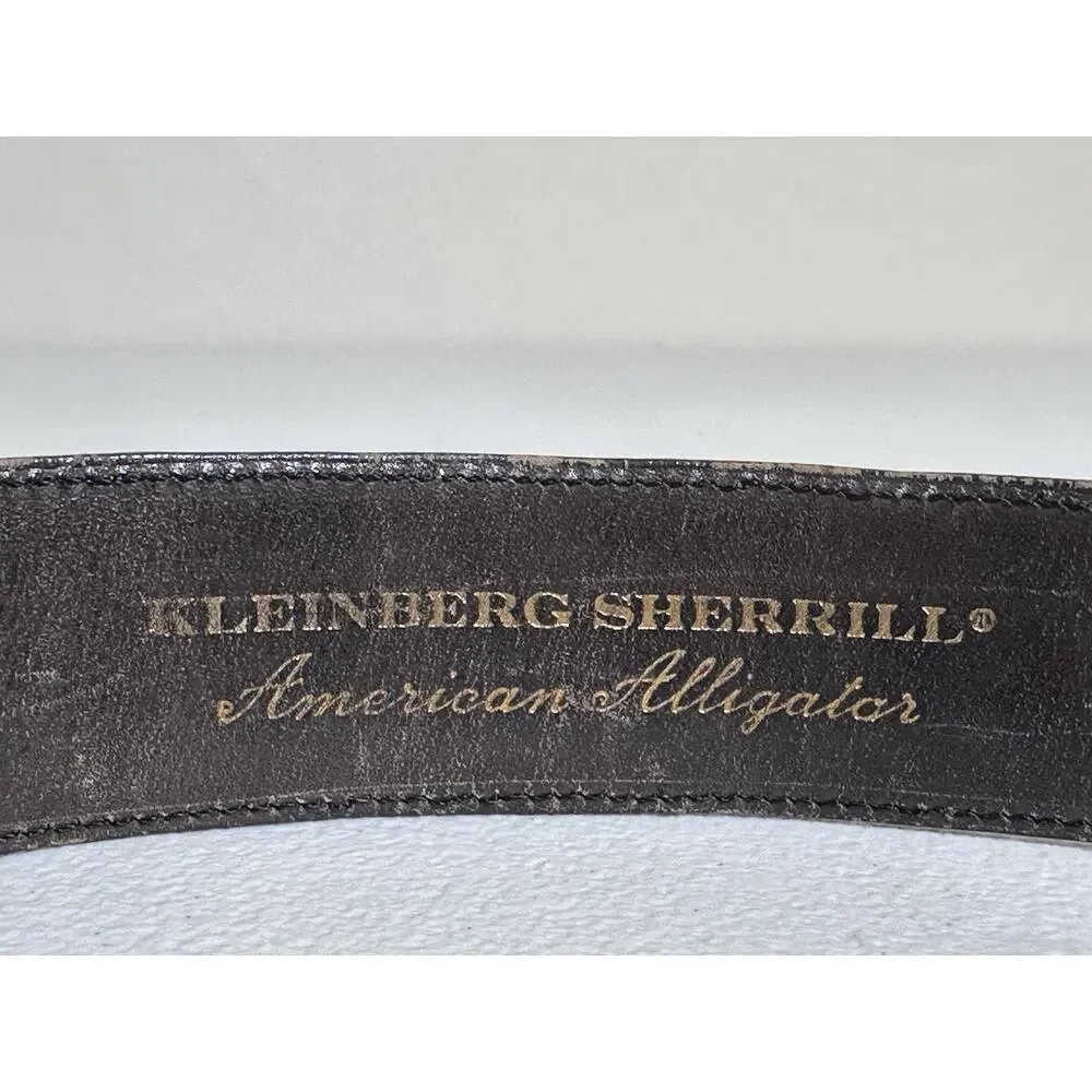 Sherrill Kleinberg Brown American Alligator Women’s Belt SZ 34 No Buckle